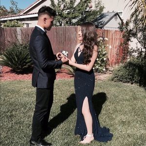 Navy blue prom dress